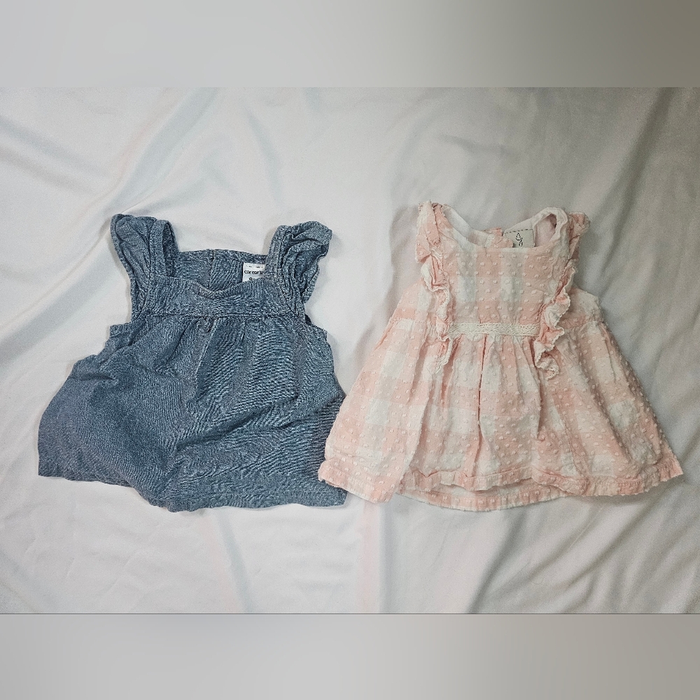 Set Of Two Baby Dress/Tops- 6-9 And 9 Month- Joie And Carter's
